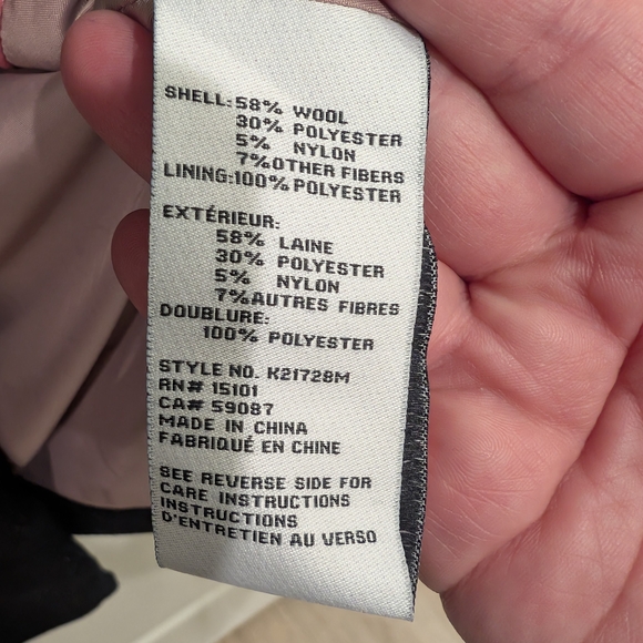 Kate Spade High Neck Wool Blend Black Women's Coat - Picture 8 of 12